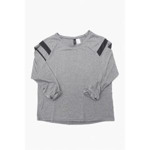 H&M Gray Varsity Striped Long Sleeve Top Casual Women XS